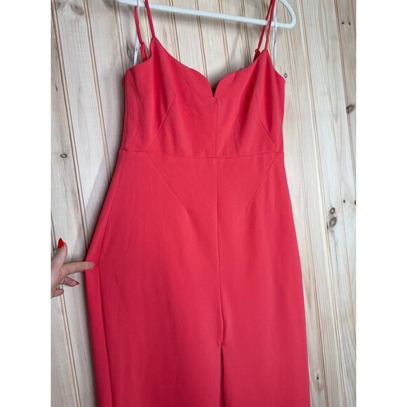 NWT Lulus Impressive Glamour Coral Pink Sleeveless Column Maxi Dress Cocktail XL - Picture 4 of 7